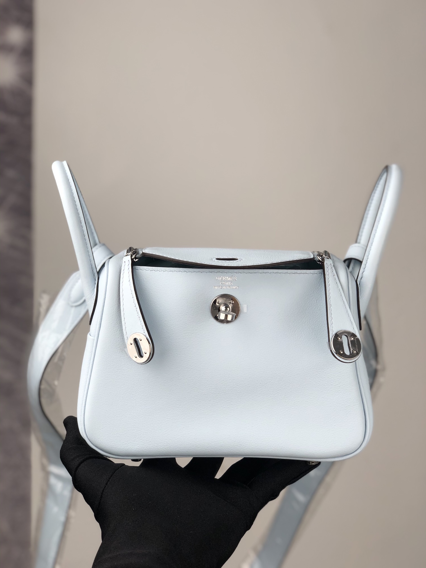 에르메스 미니 린디백 스위프트 블루 은장